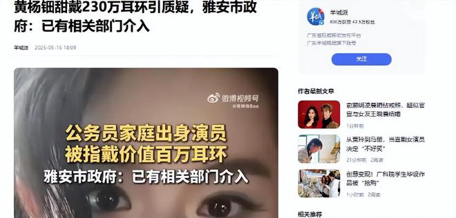 自下场黄杨钿甜父亲被正式立案调查AG真人国际天价耳环风波不断亲